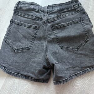 Hollister Women's Washed Black High-Rise Jean Shorts